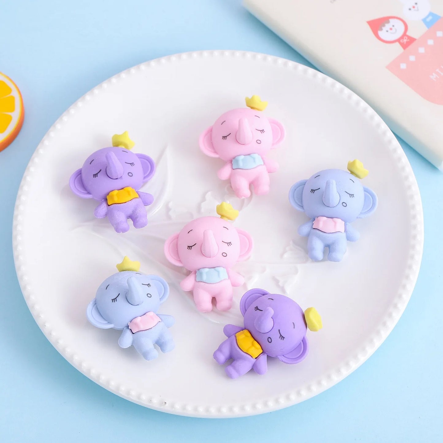 Elephant Eraser 5pcs set