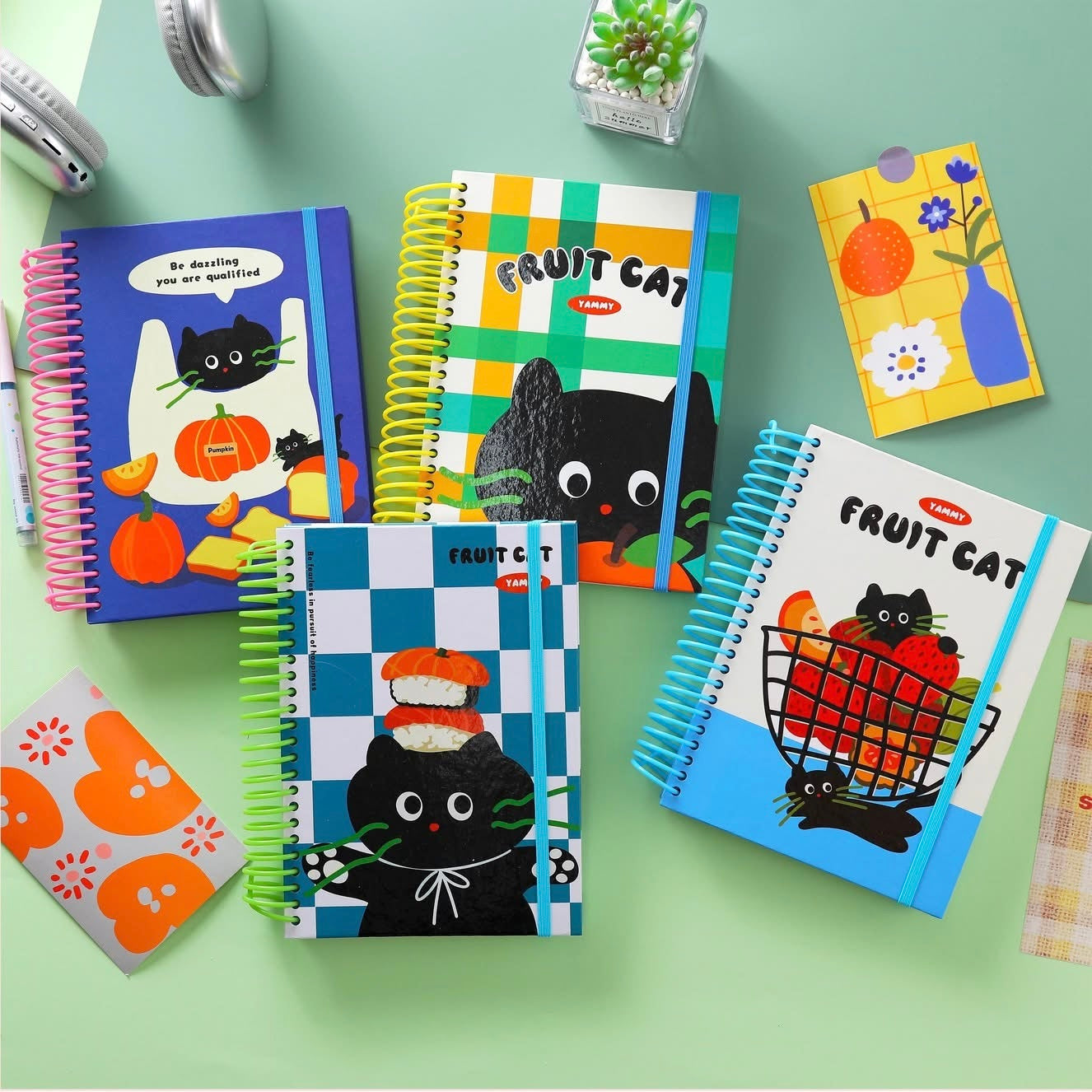 Fruit Cat Spiral Bound Notebook