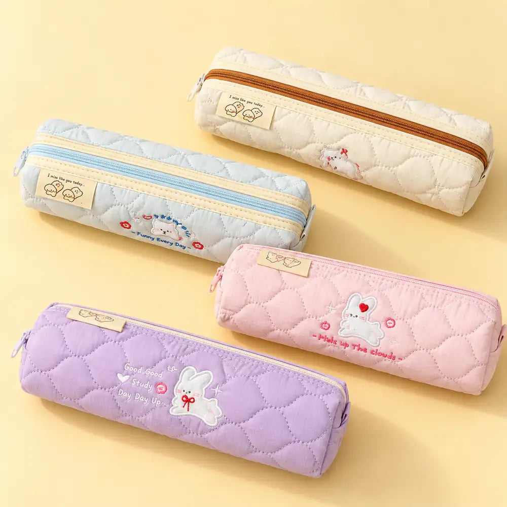 Kawaii Quilted Pencil Case
