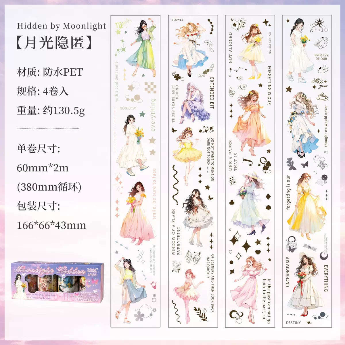 Moonlight Pet Washitape Set