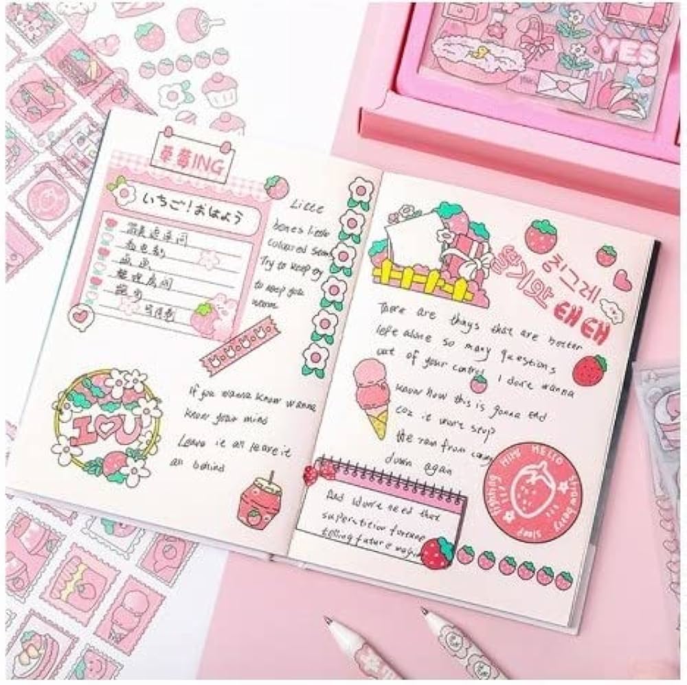 Unicorn Theme Sticker Box With Pen Knife
