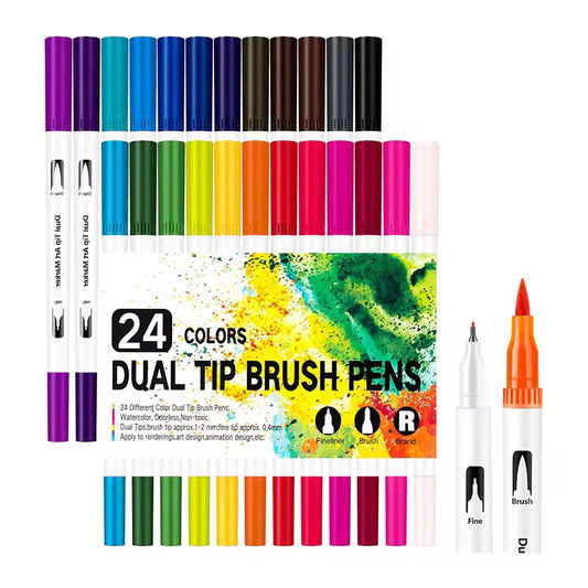 Dual Tip Brush Pens