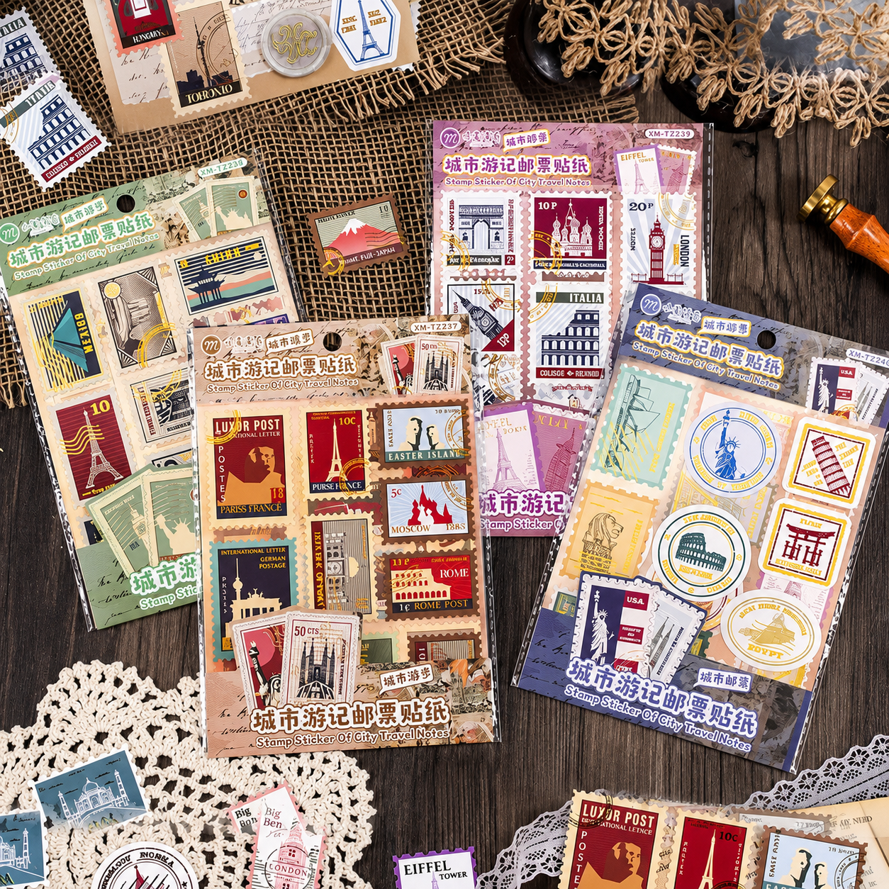 Postal Stamp Journal Sticker