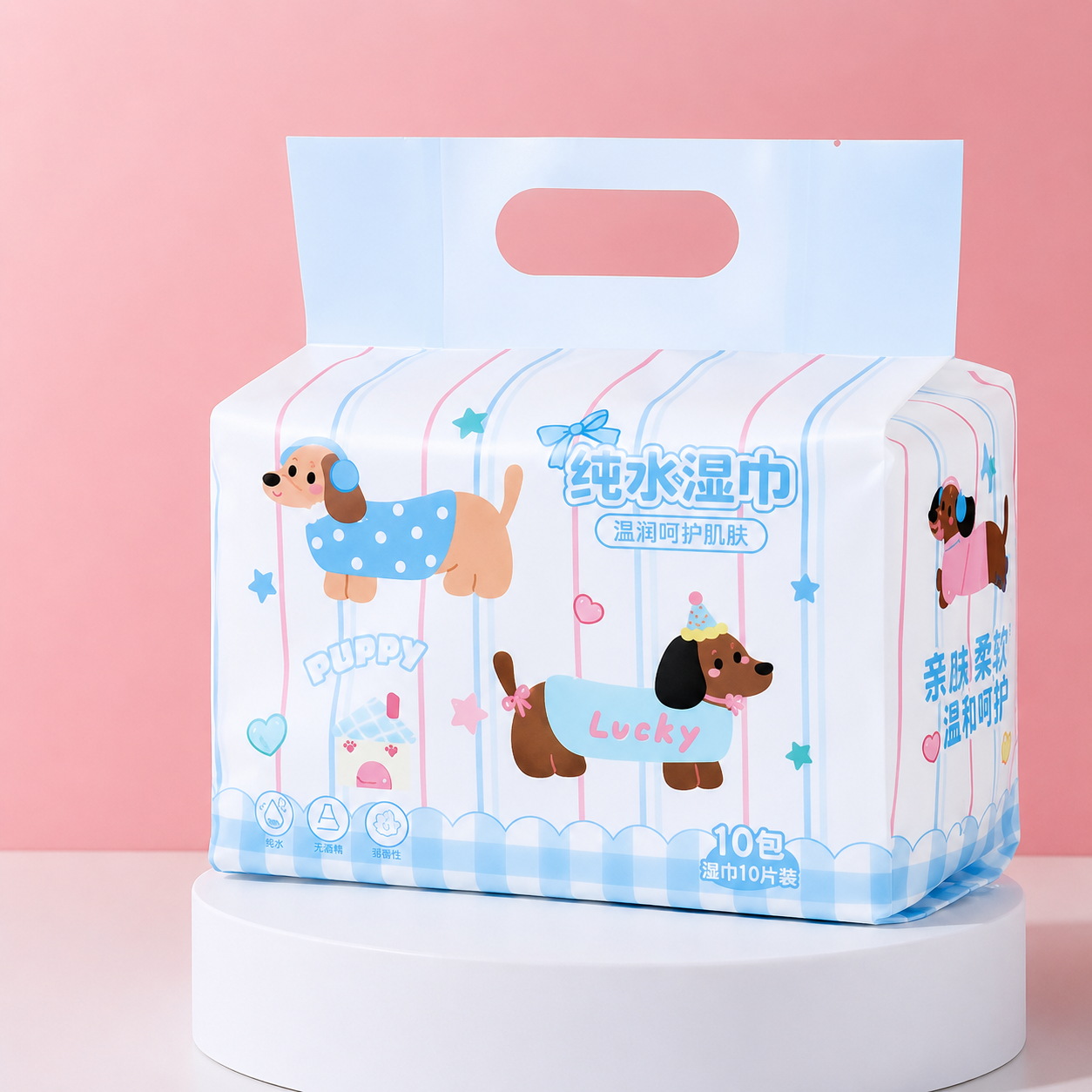 Kawaii Puppy Wet Tissue Pack