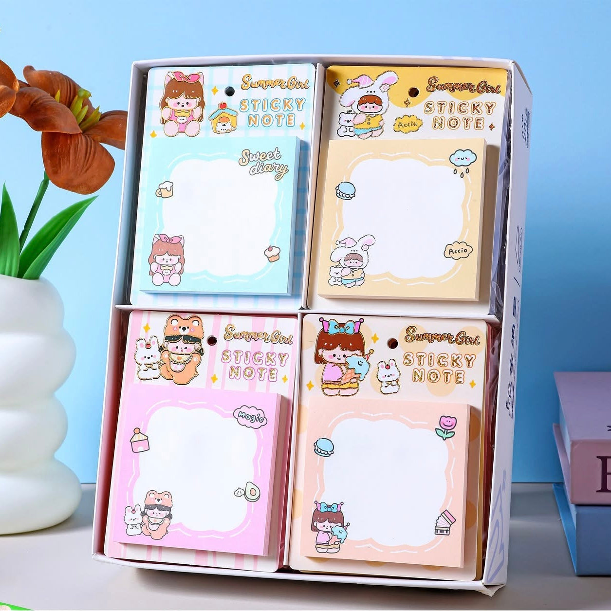 Kawaii Sticky Note w Pen