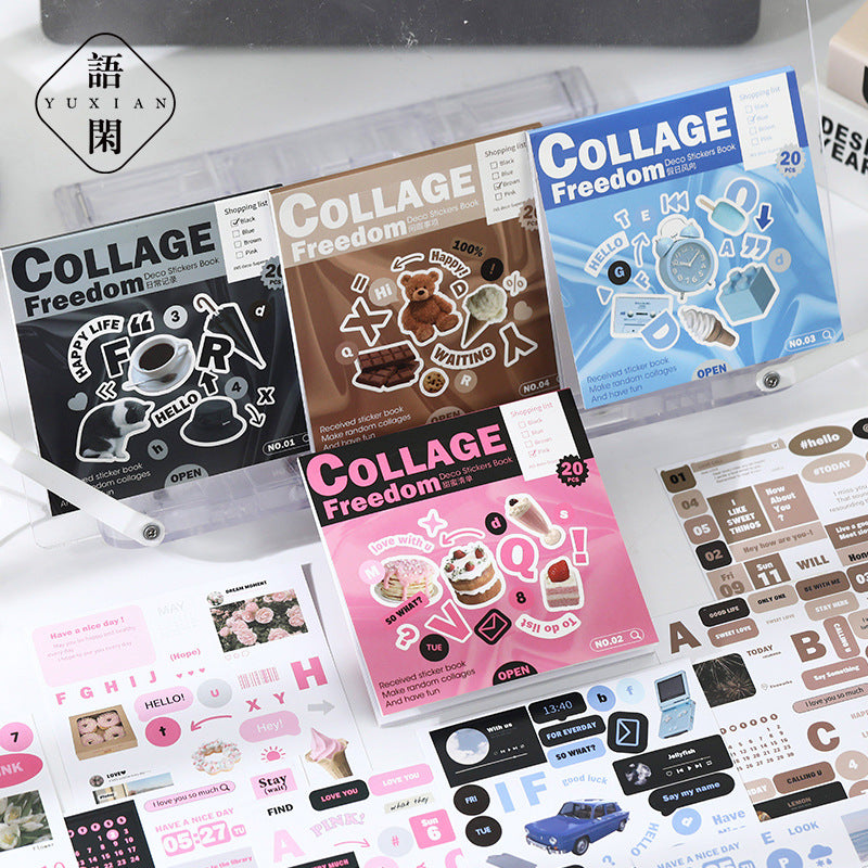 Journaling Collage Sticker Book 12 Sheets