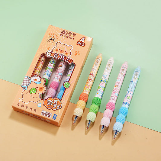 4pcs Capybara Erasable Gel Pens