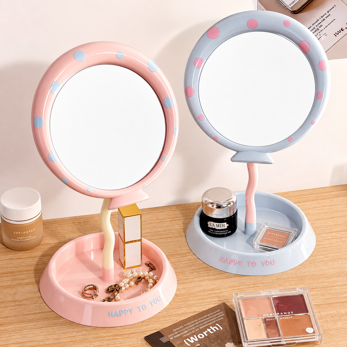 Polka Baloon Vanity Mirror