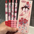 Rose Pink Butterfly Silk Pen Set