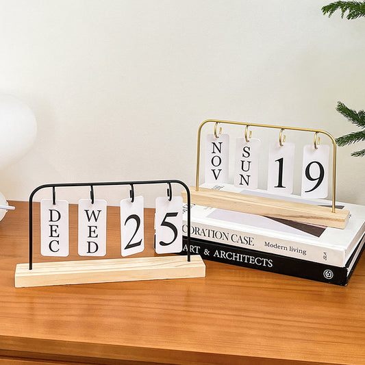 Pinteresty Nordic Flip Metal Desk Calendar