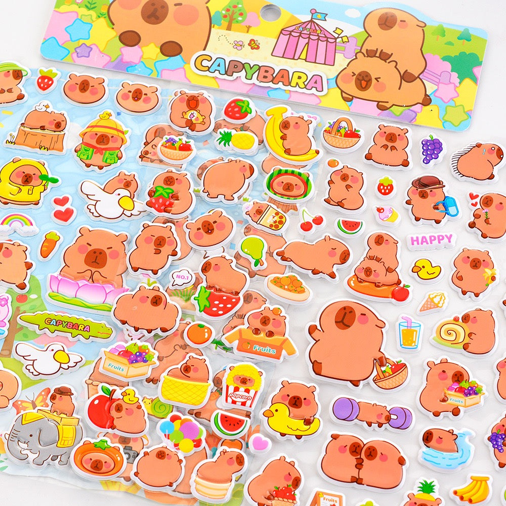 Capybara Puffy Sticker