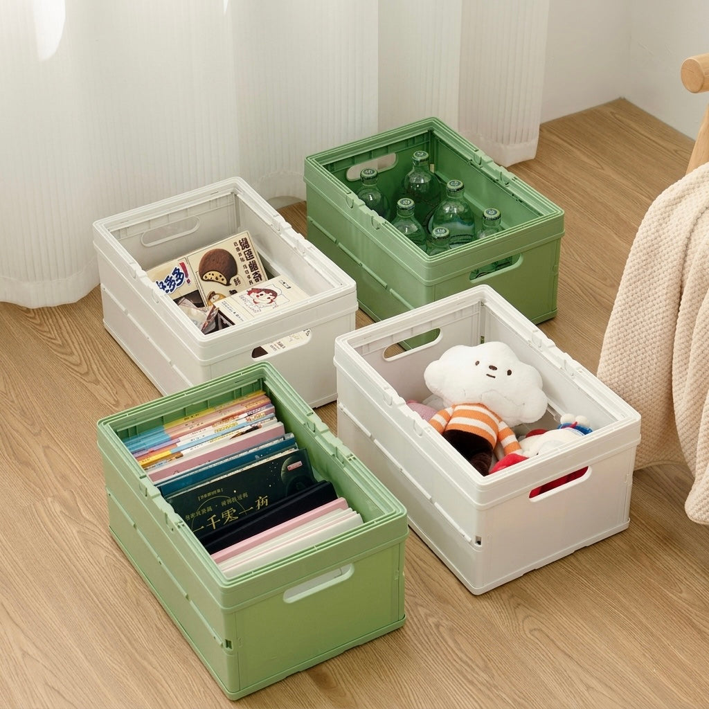 Foldable storage crate