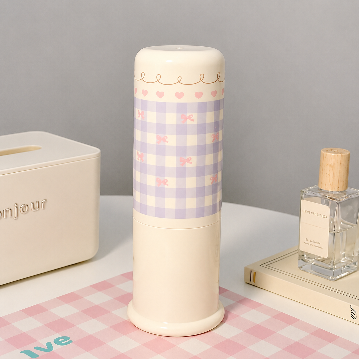 Gingham Toothbrush Holder