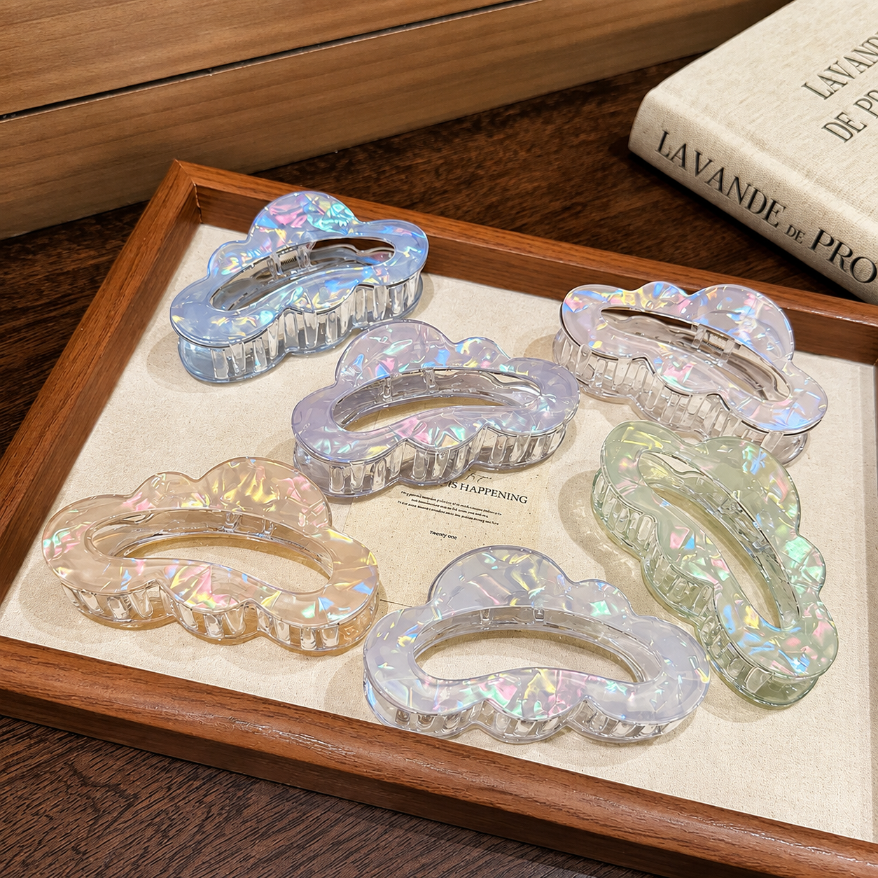 Crystal Cloud Claw Clip