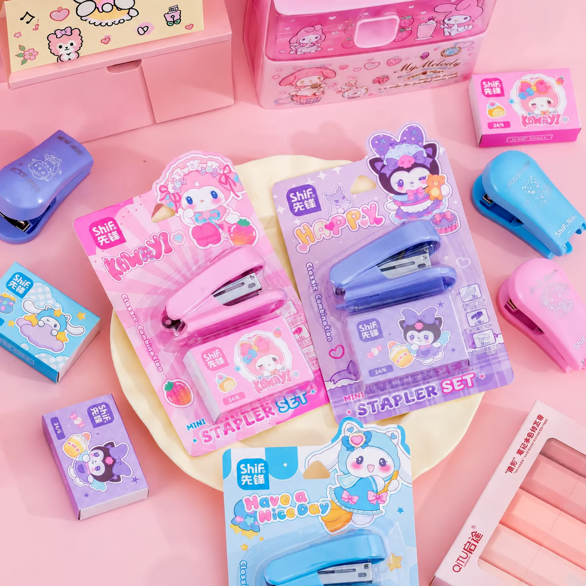 Kawaii Mini Stapler Set