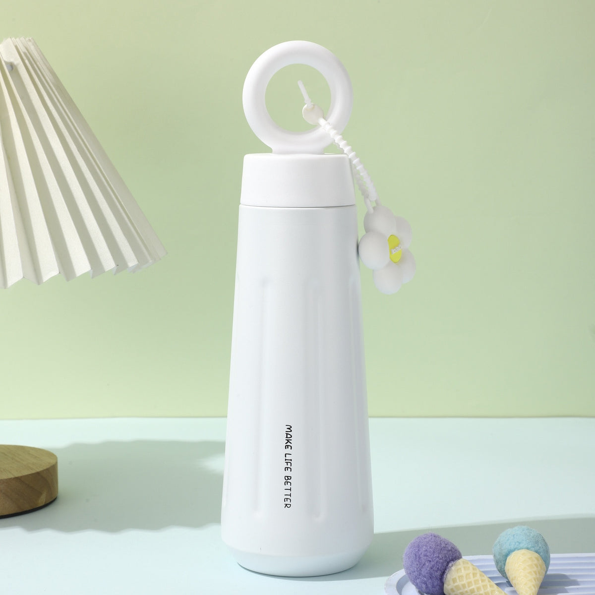 Kawaii Tumbler With Flower Charm