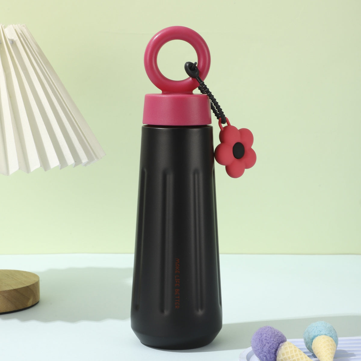 Kawaii Tumbler With Flower Charm