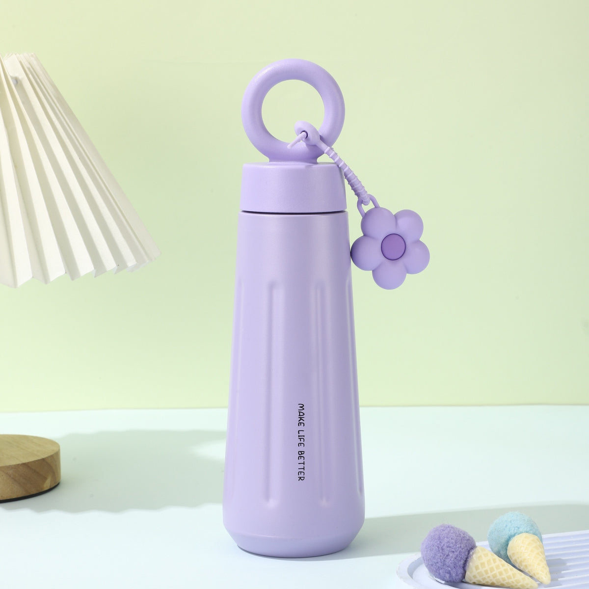 Kawaii Tumbler With Flower Charm