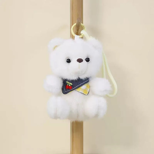 Cherry Bib Bear Plush Keychain