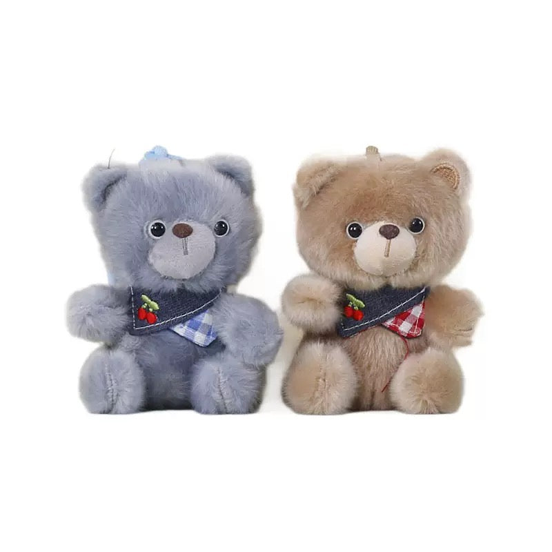 Cherry Bib Bear Plush Keychain