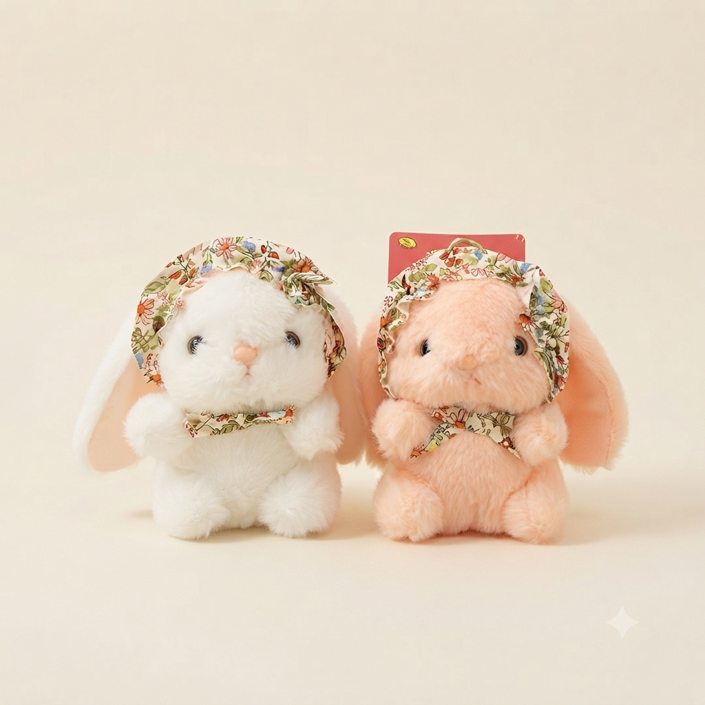 Cottage Bunny Plush keychain