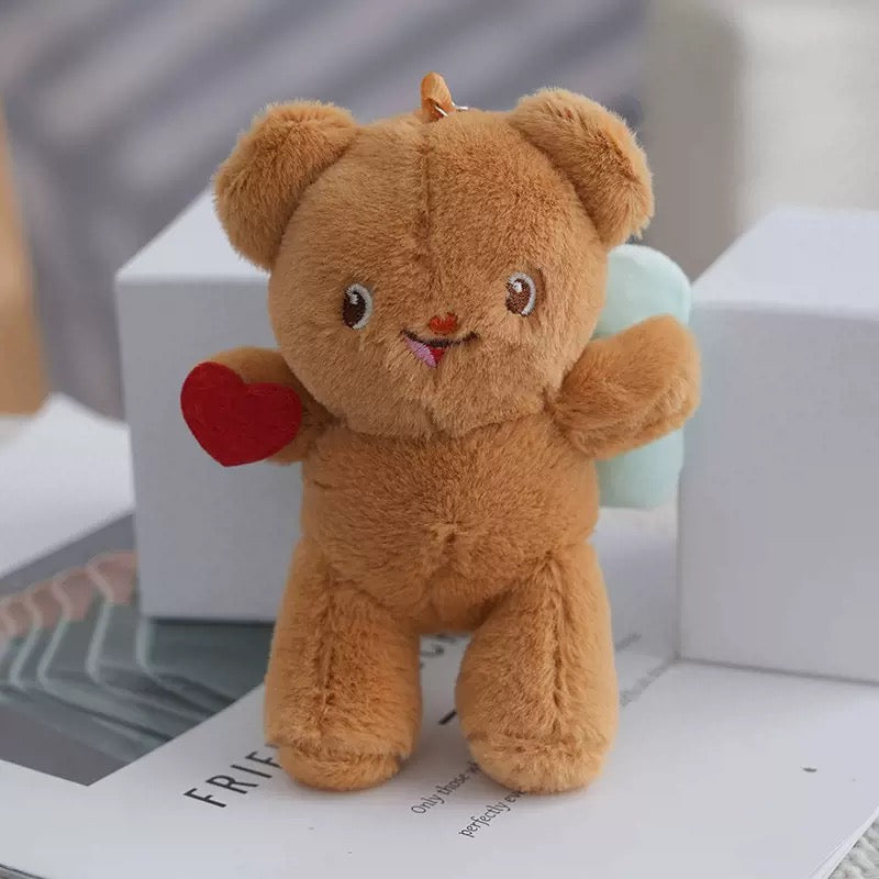 Heart Teddy Plush Keychain