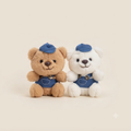 Denim Bear Plush Keychain