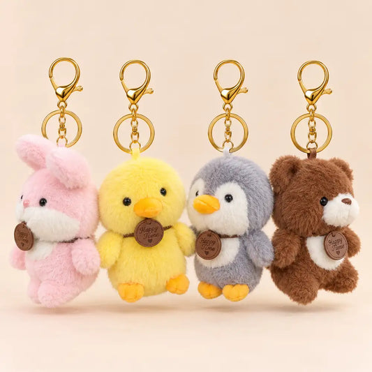 Kawaii Animal Plush Keychain