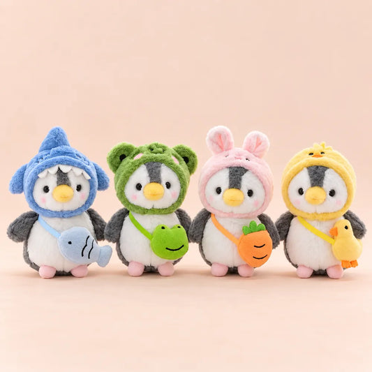 Hooded Penguin Plush Keychain