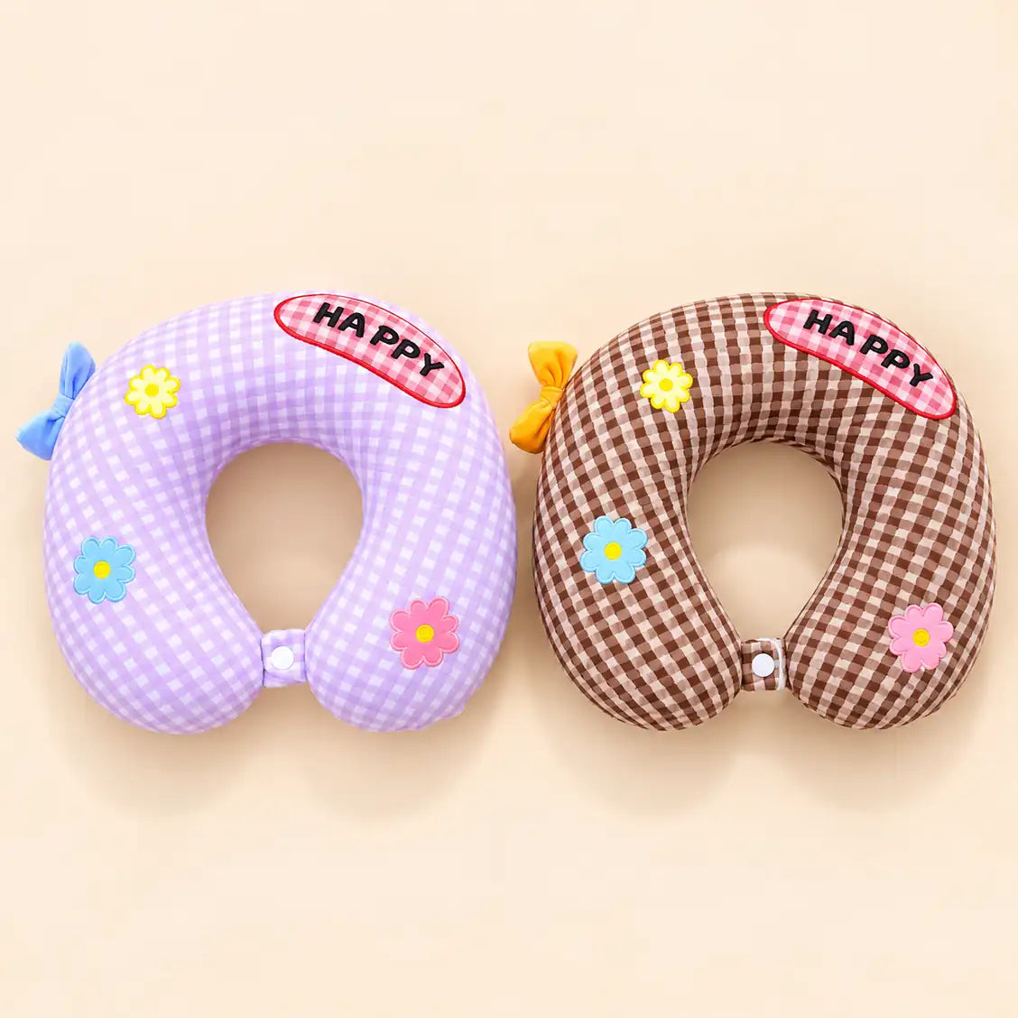 Kawaii Gingham Neck Pillow
