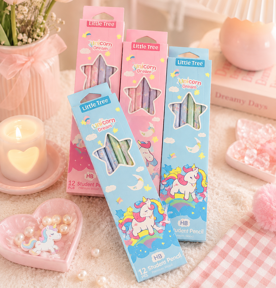 Kawaii Unicorn Pencil Set