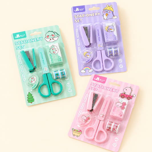 Kawaii Dino Stationery Set