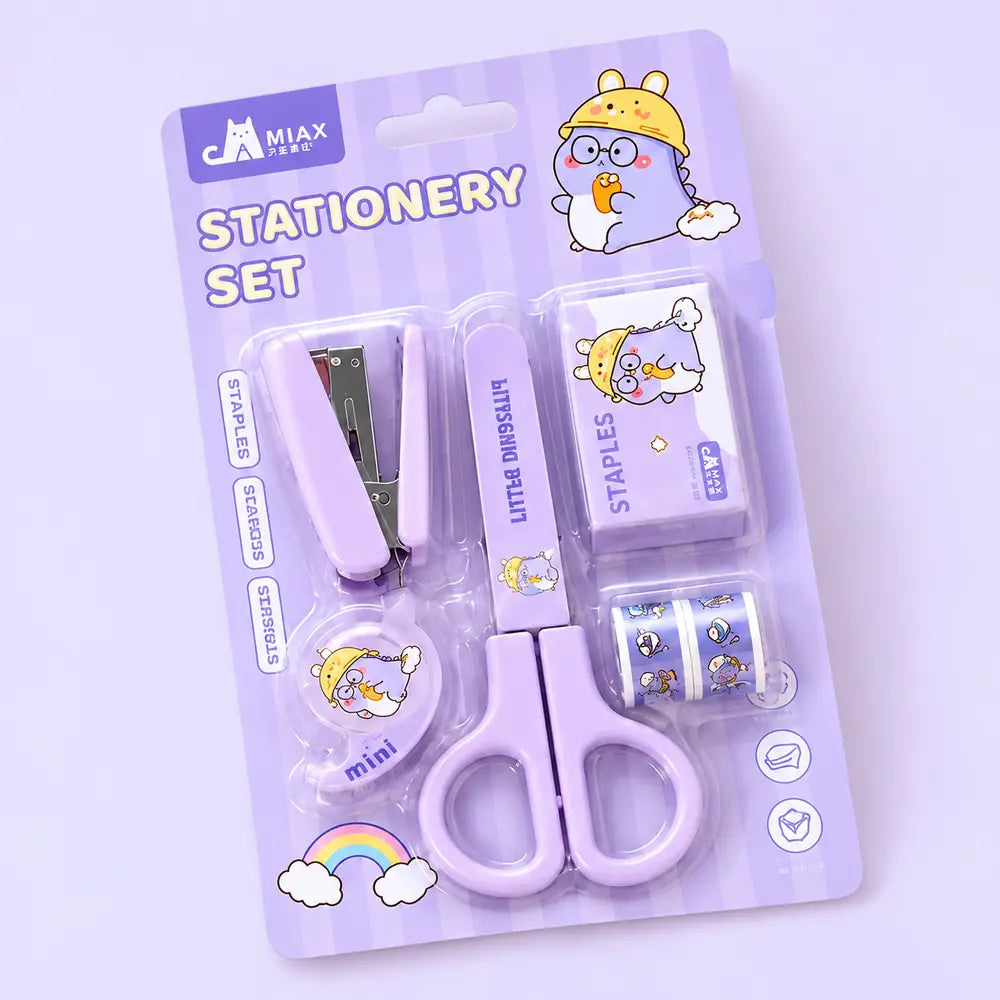 Kawaii Dino Stationery Set