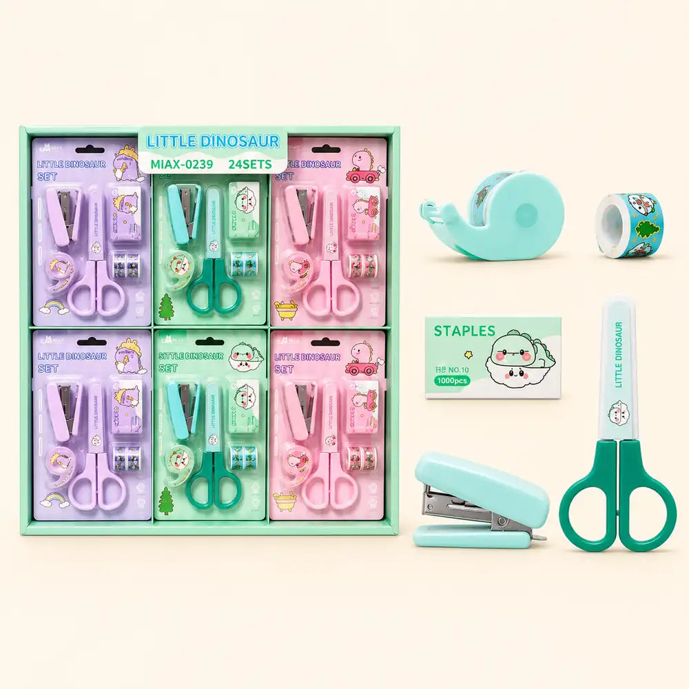 Kawaii Dino Stationery Set
