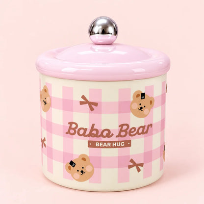 Gingham Desk Organizer with Lid