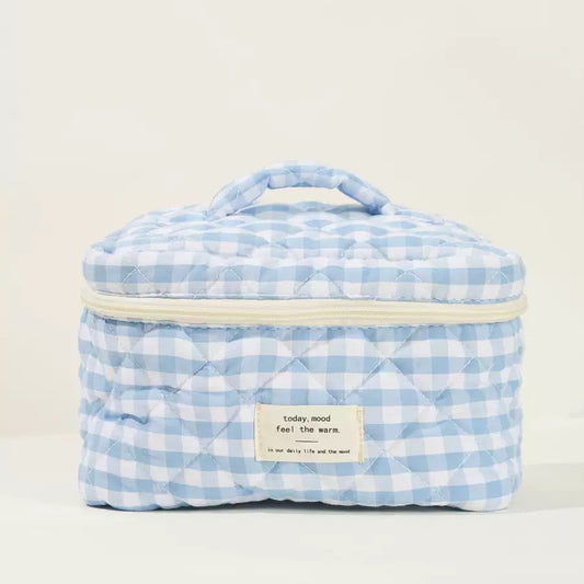 Gingham Pinteresty Makeup Organizer