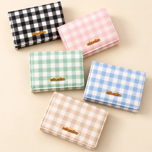 Pastel Gingham Mini Wallet
