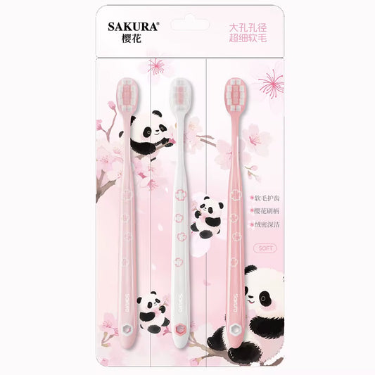 Sakura Panda Toothbrush 3pcs
