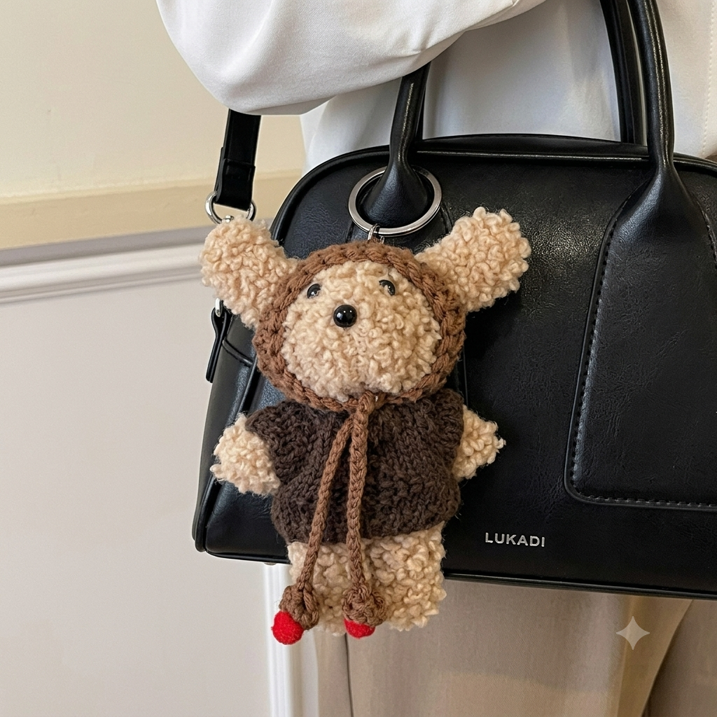 Kawaii Bear Plush Keychain