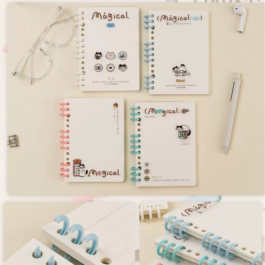 Minimalist Kitten Binder Notbook