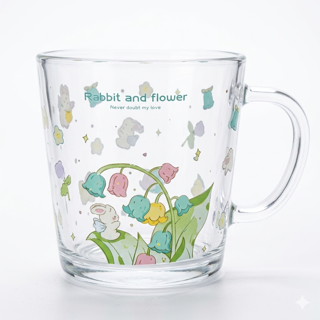 Floral Transparent Cup