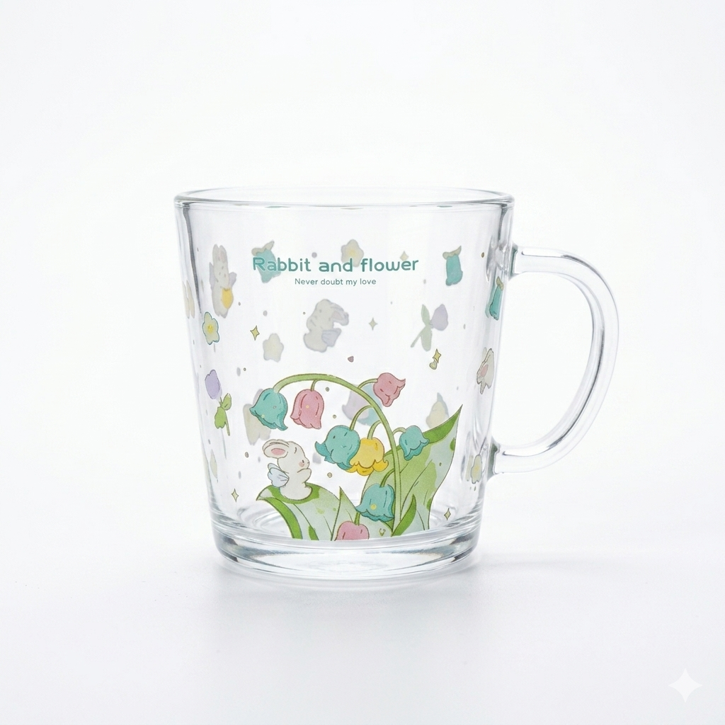 Floral Transparent Cup