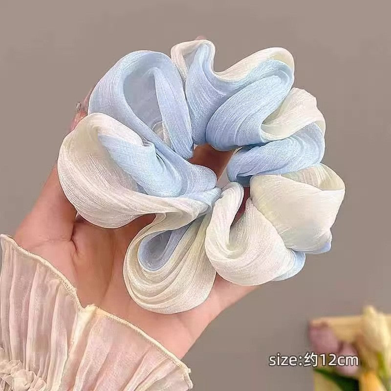 Ruffled Gauze Scrunchies