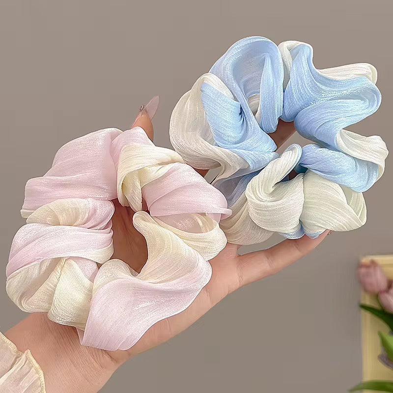 Ruffled Gauze Scrunchies