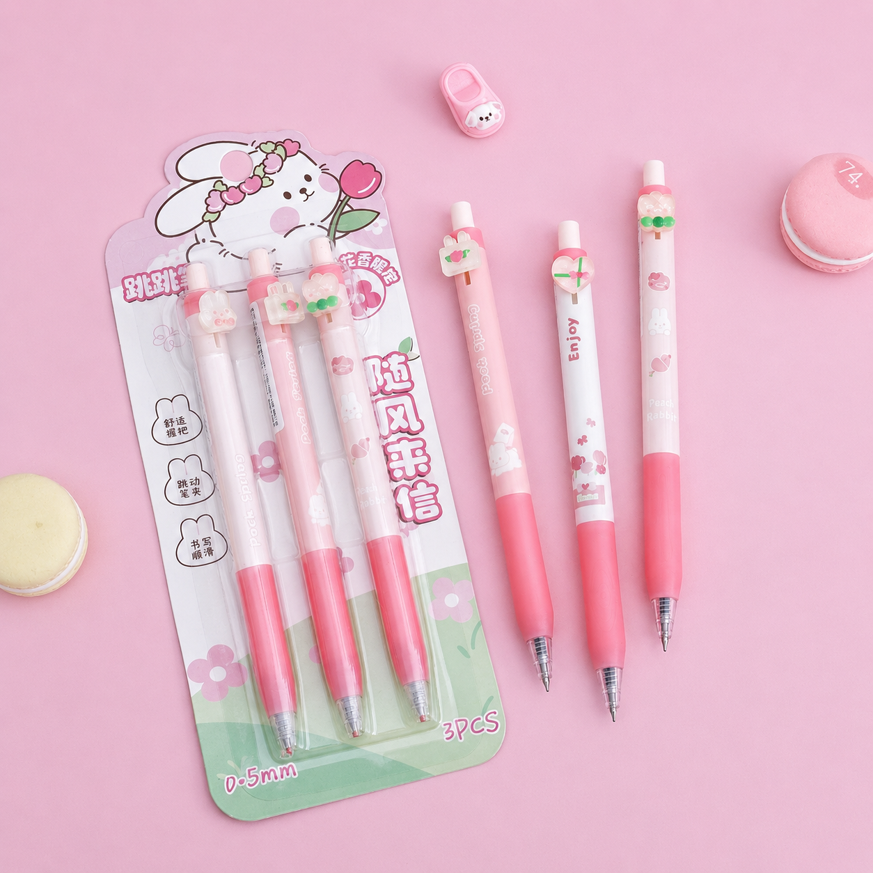 Floral Bunny Pen Set