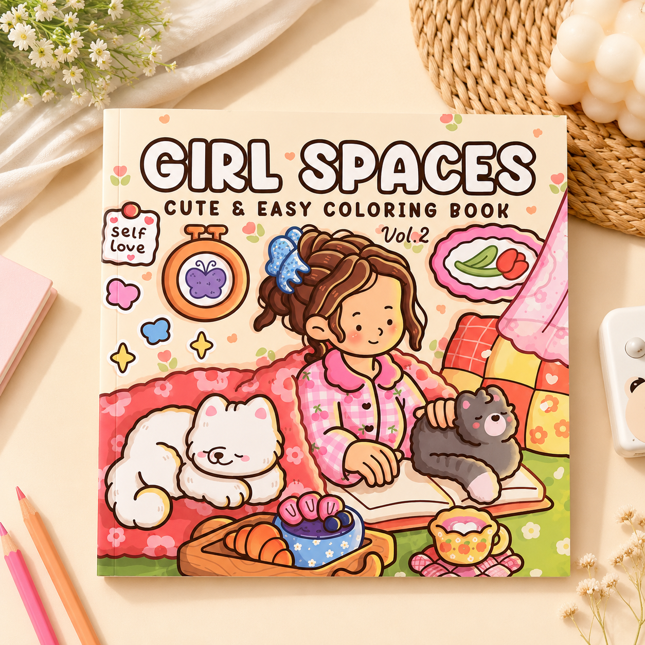Girl Spaces Colouring Book
