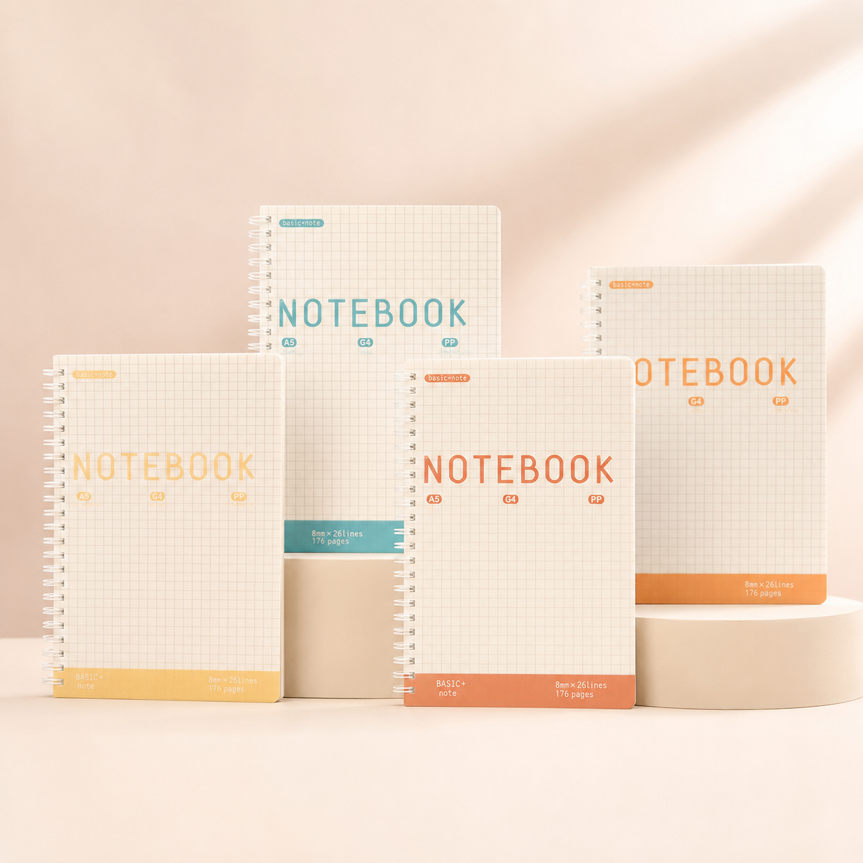 Pastel Grid Spiral Notebook