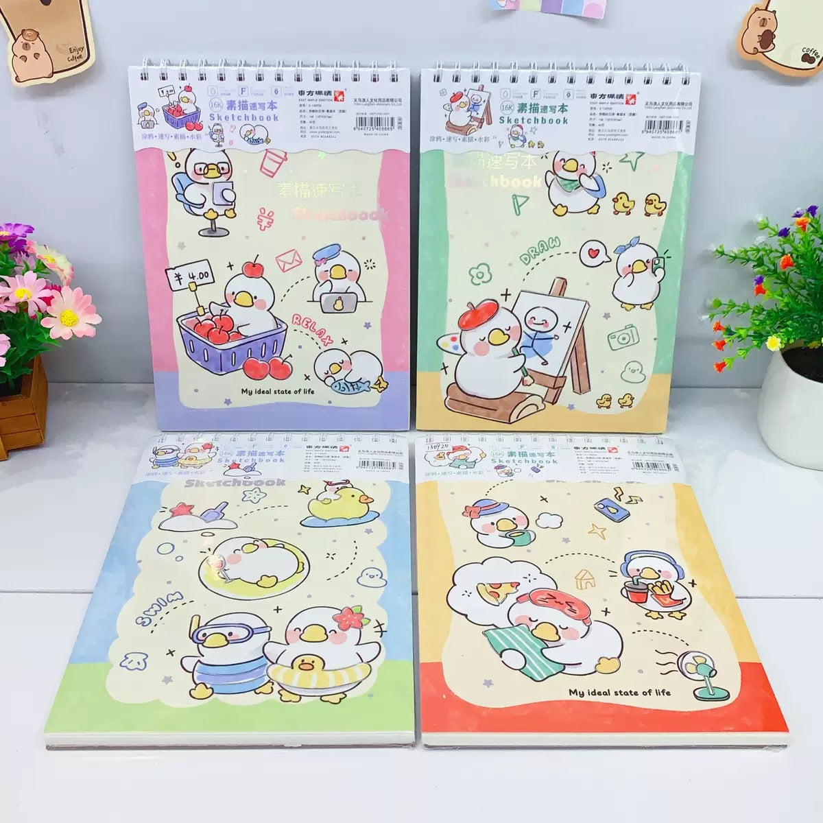 Kawaii Duck Sketch Book
