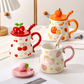 Fruit Ceramic Cup With Lid