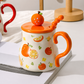 Fruit Ceramic Cup With Lid